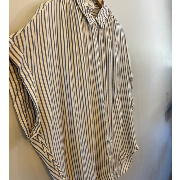 Madewell Women's Central Shirt In Dalton Blue and White Stripe Size XLarge - Picture 3 of 6